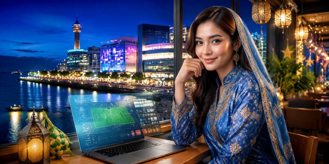 Wanita berbaju kurung Malaysia menggunakan platform pertaruhan dalam talian 48200 dengan selesa